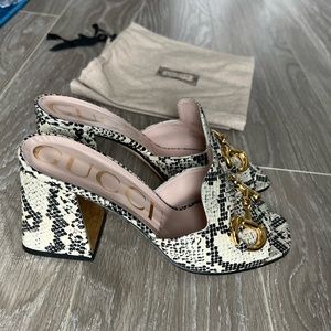 Gucci Horsebit Mule in Python size 37.5